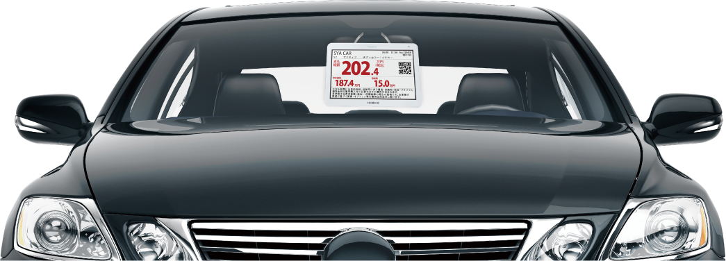 四輪用7.5インチデジタルプライスボード設置イメージ