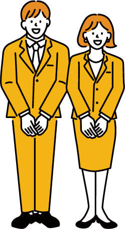 スーツ姿の男女のイラスト