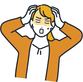 頭をかかえた女性のイラスト