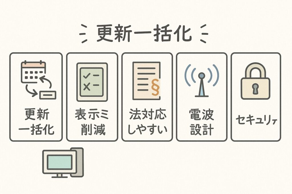 更新項目とアイコンの概要