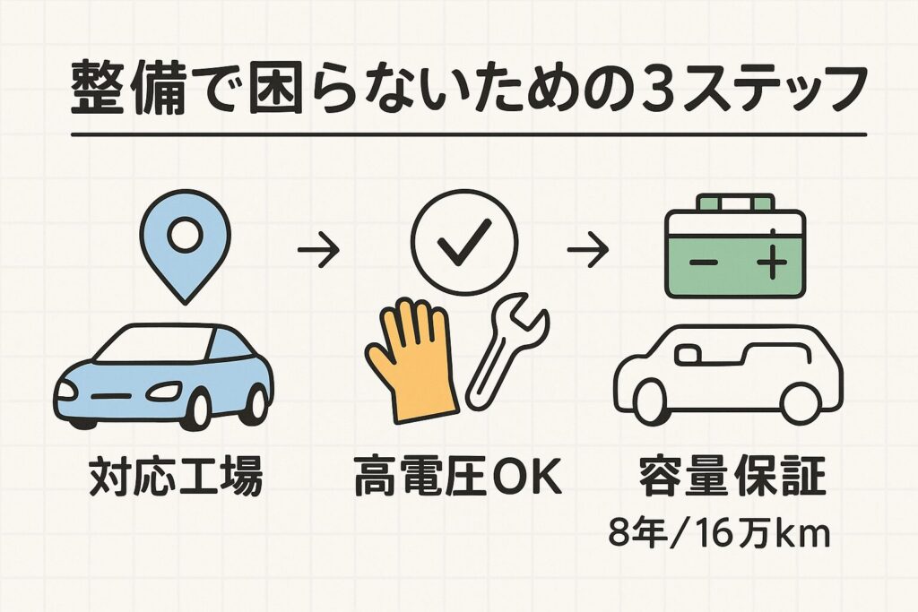 整備で困らないための３ステップ